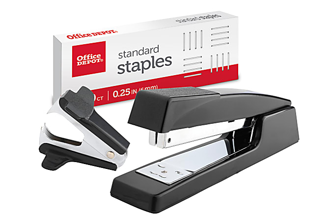 Office Depot Brand Premium Full Strip Stapler Combo With Staples And  Remover Black - Office Depot